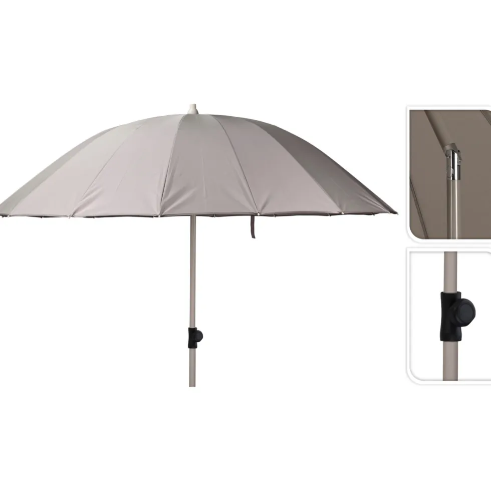 Aurinkovarjo ø190cm taitettava varsi harmaa