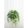 Iso tekokukka-amppeli 48cm valkoiset kukat/tummat lehdet
