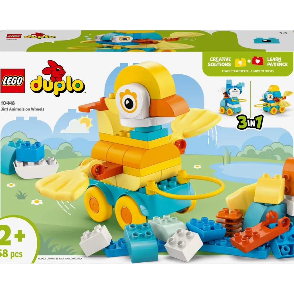 Lego®Duplo® 10448 Kaupunki: Eläimiä pyörien päällä – 3in1-setti