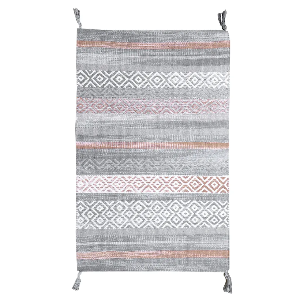 Puuvillamatto tupsuilla harmaa 70x150cm