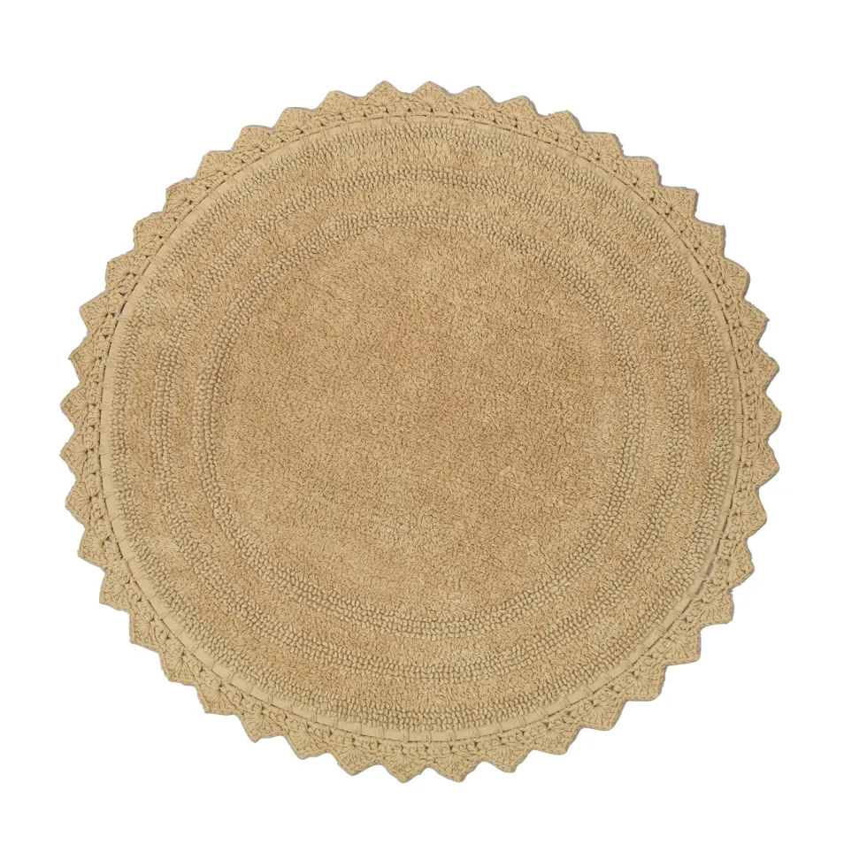 Pyöreä kylpyhuonematto beige