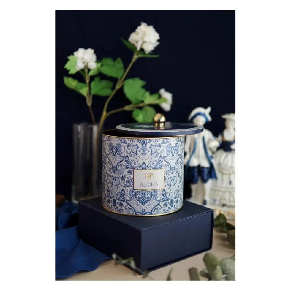 Pyöreä metallipurkki 3,5l Azulejos