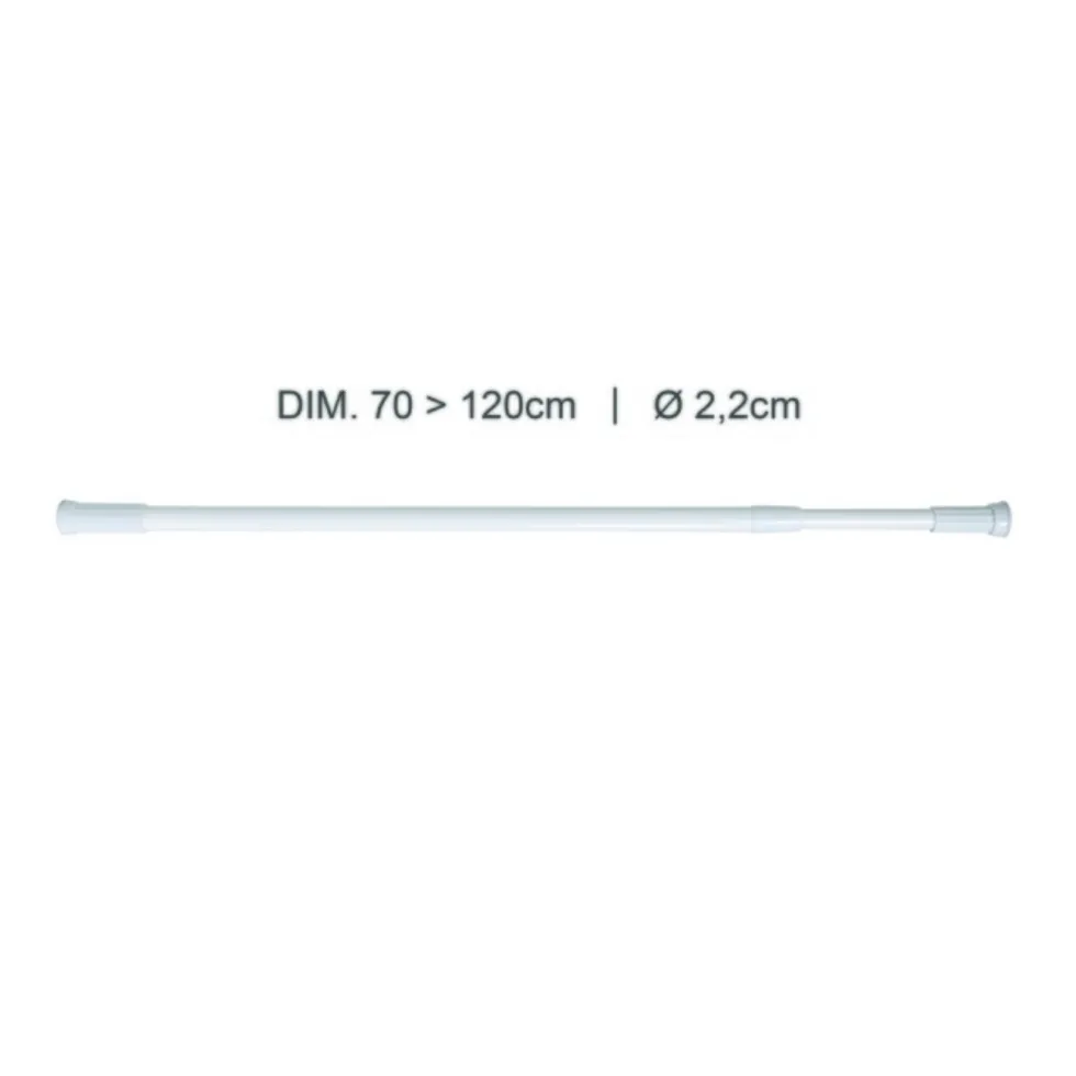 Suihkuverhotanko 70-120cm valkoinen
